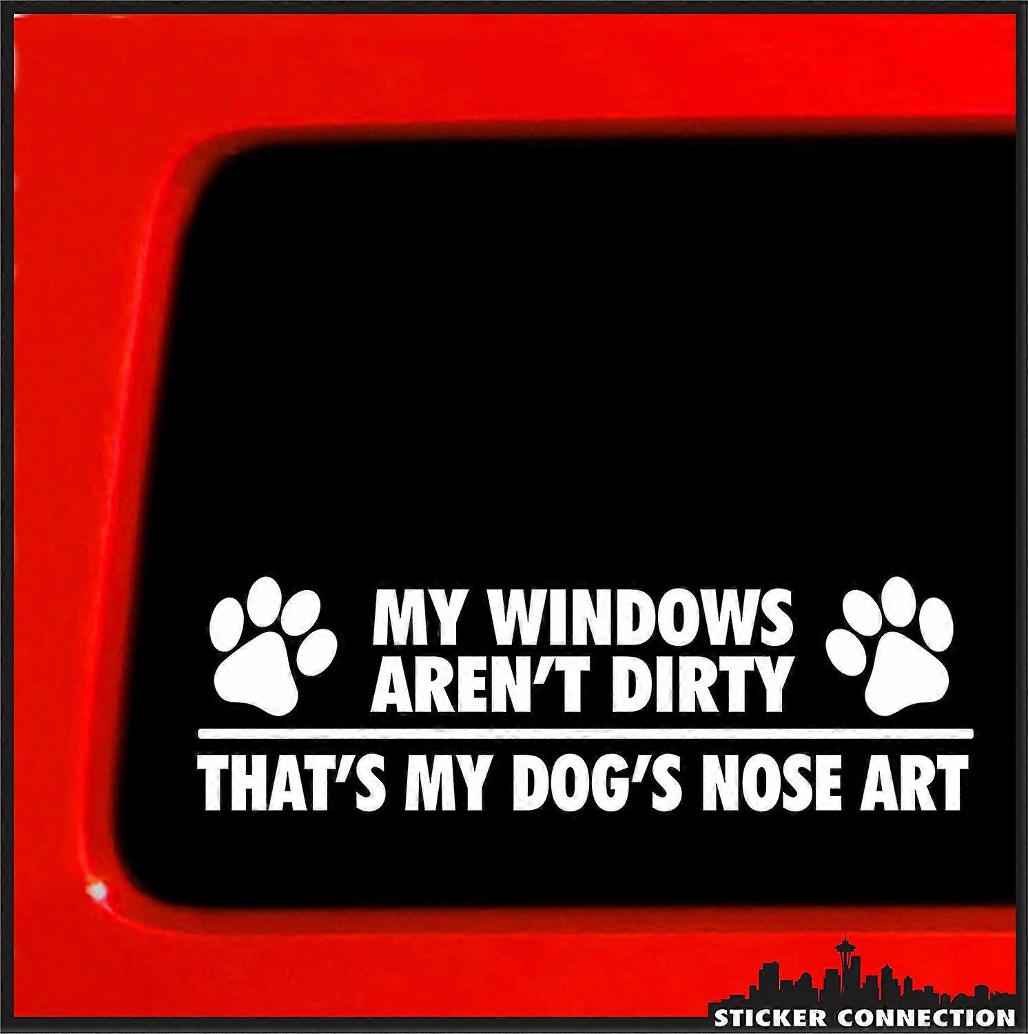 2.6x8 This is my dog nose art Decal | Funny Bumper Sticker for pet Owner | Paw Print die Cut Vinyl Vehicle Text