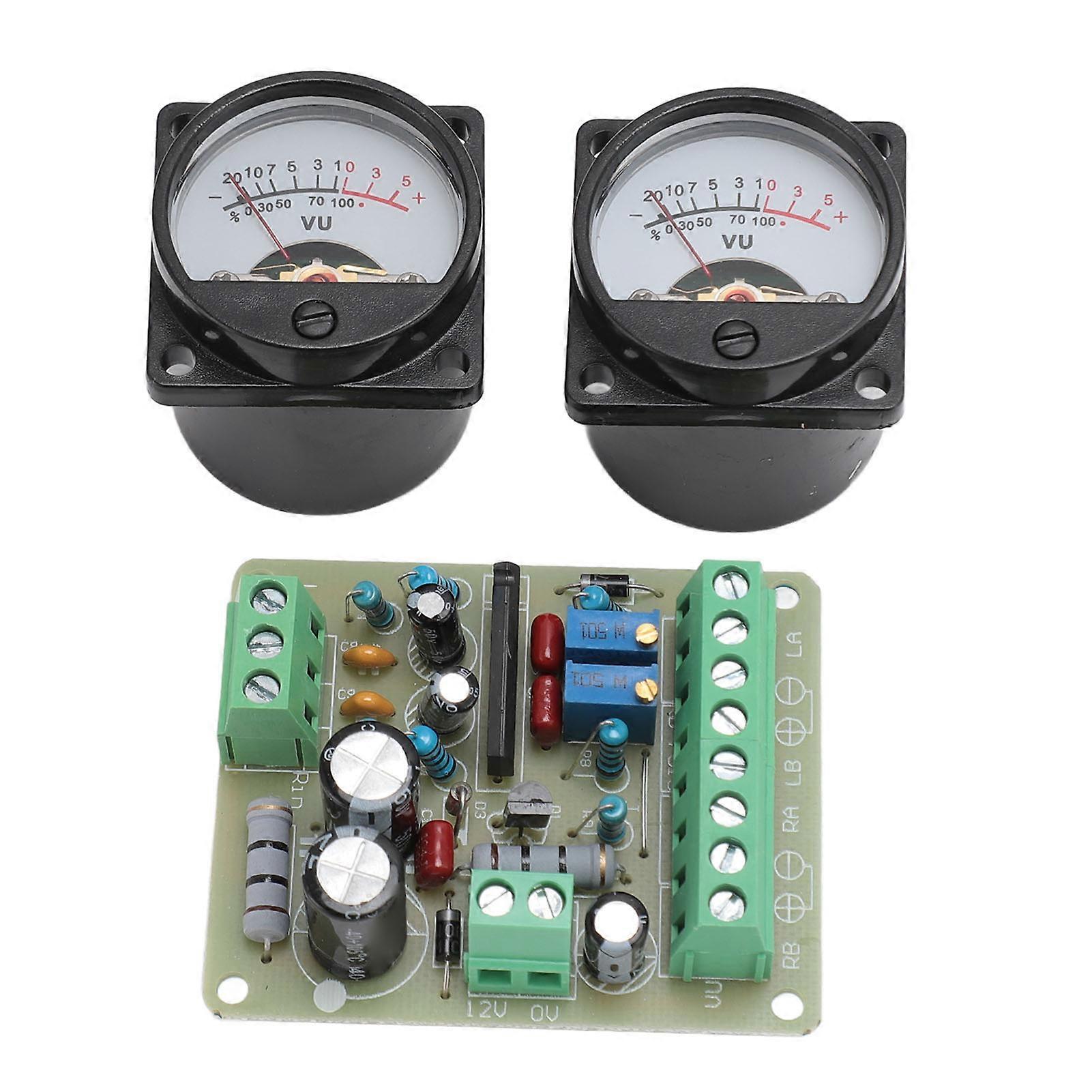 2Pcs VU Meter Mute Function Accurate Clear Display Professional VU Level Meter Level Amp with Driver Board Module Panel DC 9?12V YEMMA