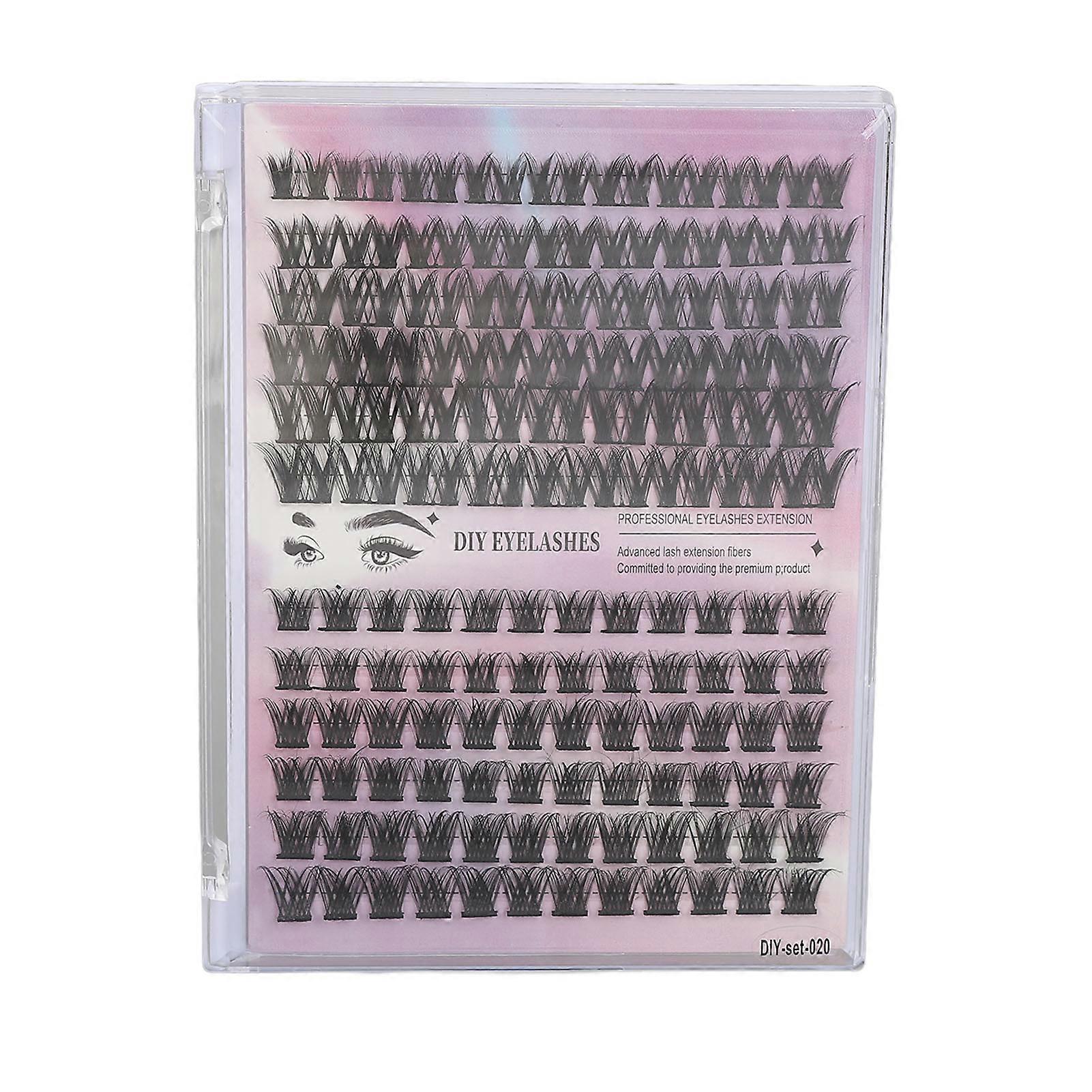 126 Clusters DIY Lash Extensions Kit D Curl Fluffy Individual Lash Extensions Kit with 3ml Lash Bond Dual End Tweezers With Pink Double Ended Glue
