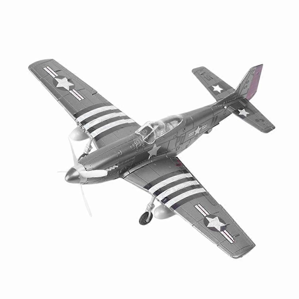 Maßstab 1:48 WWII P-51 Flugzeugbausatz Modellbausatz für Erwachsene Silber