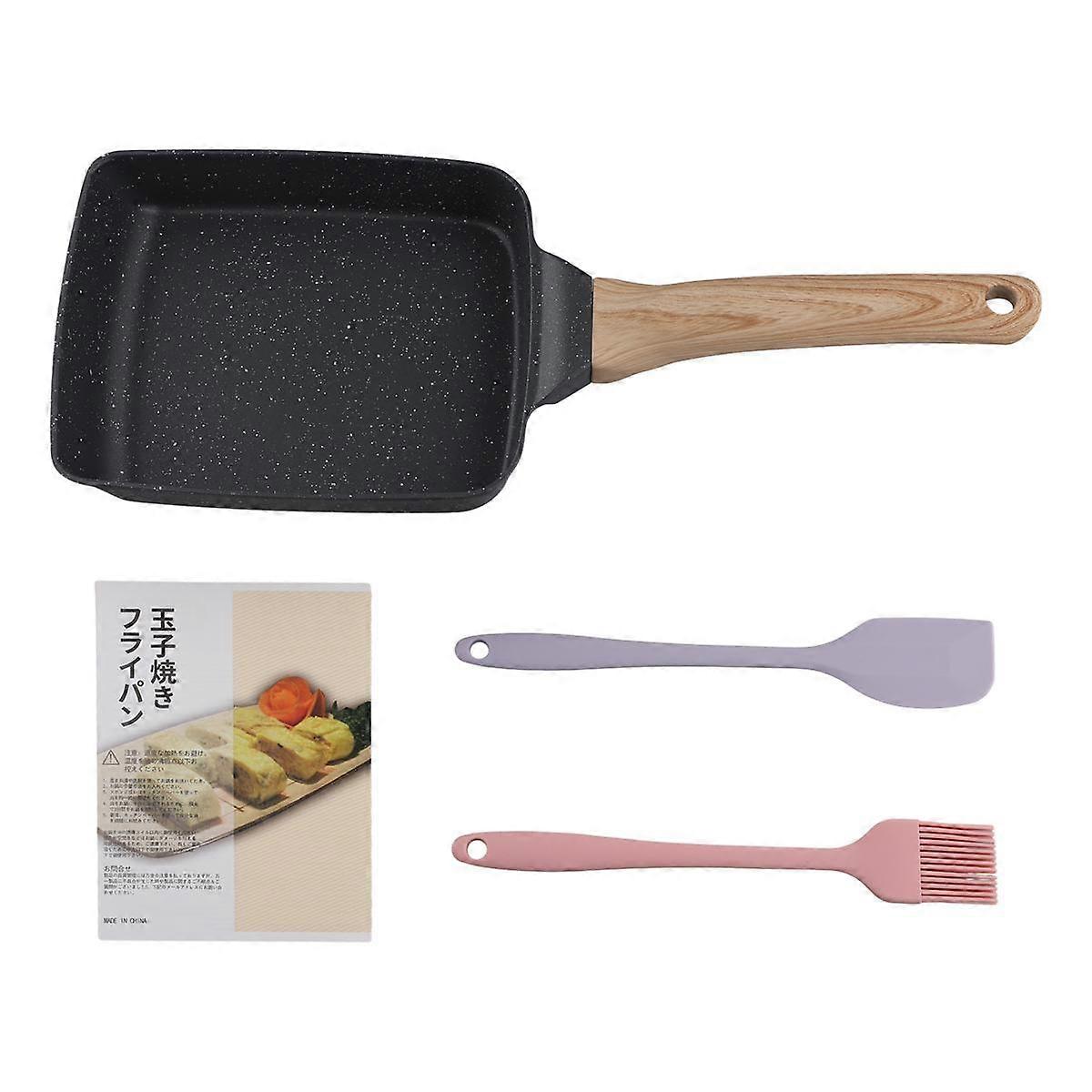 Tamagoyaki Pan Nonstick Japanese Omelette Pan Egg Roll Detachable Anti Scalding Handle for Stove Ki
