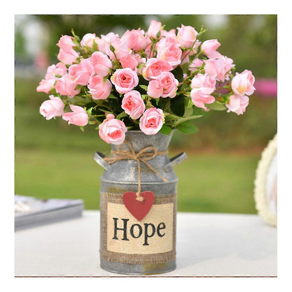 Iron Vase Artificial Flower Table Decoration Gift rose
