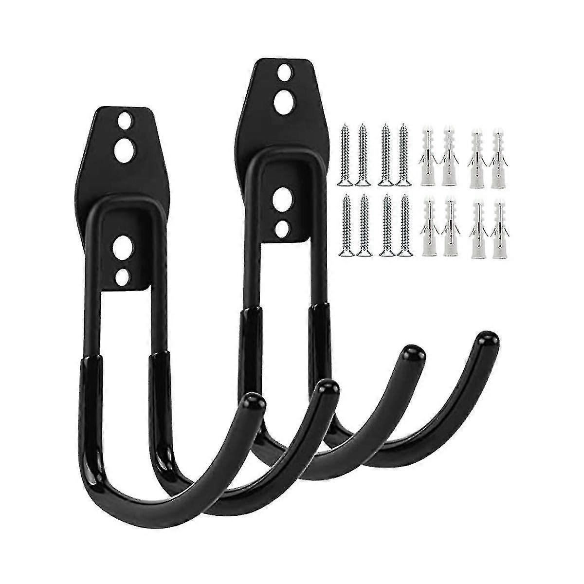 2 Pack Garage Hooks Double Hooks Wall Hooks For Wall Mount Heavy Duty Storage Power Tools Ladder Ut