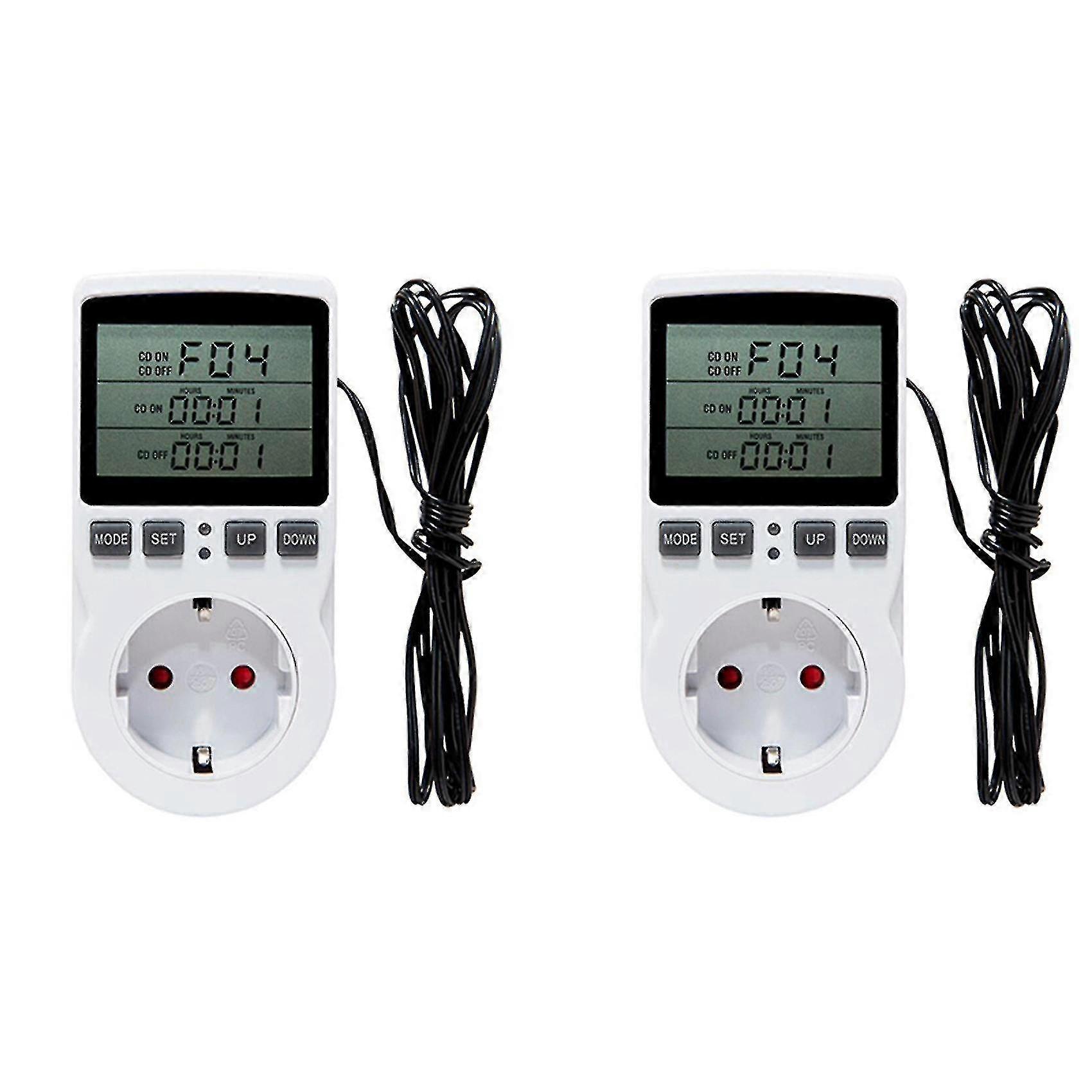 Christmas 2x Temperature Controller Socket With Timer Switch 16a Mode Eu Plug
