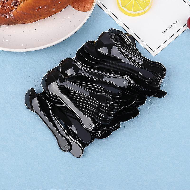 100pcs Mini Plastic Spoons Flatware Spoons For Jelly Ice Cream Dessert Spoons
