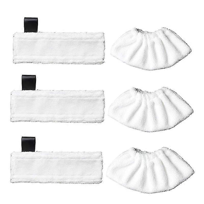 Ensemble de 3 lingettes en microfibre de remplacement et 3 chiffons en microfibre pour Karcher Easy Fix Sc1 / sc2 / sc3 / sc4 / sc5 / sv7, tissu accessoire pour Karcher Easy Fix