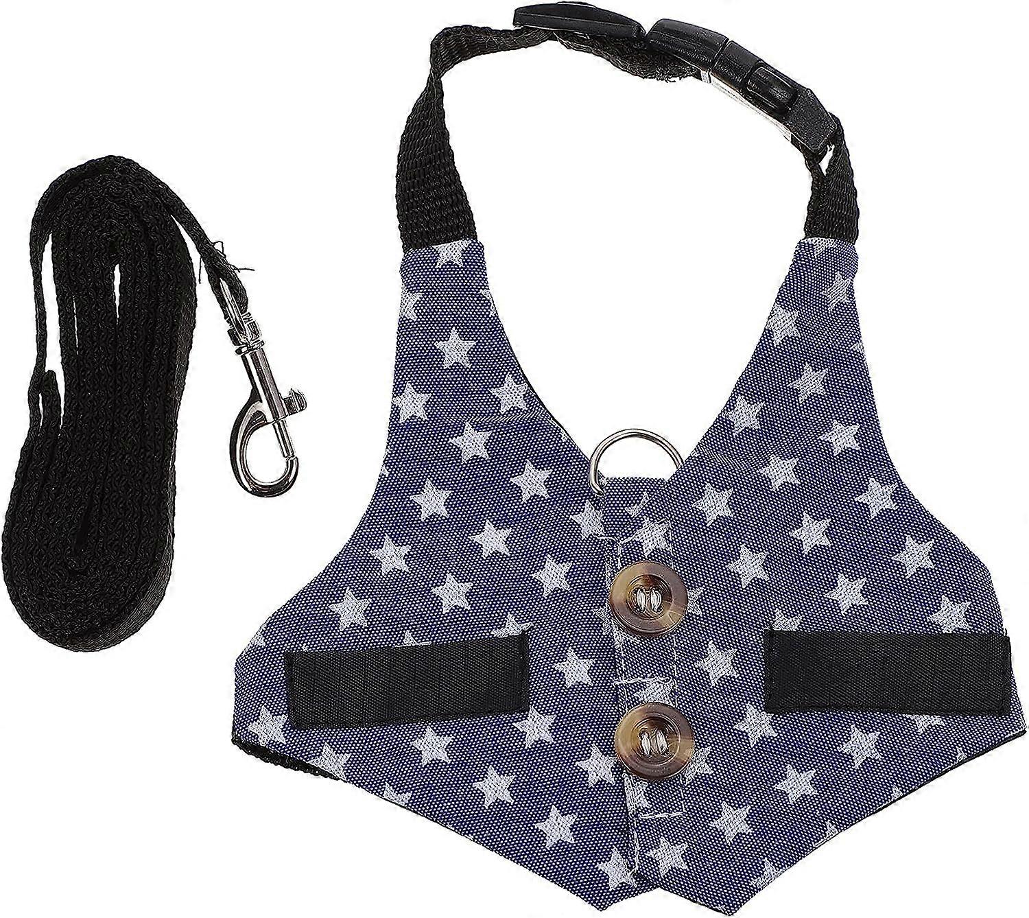 1 Set Rabbit Vest Leash Set Small Pet Formal Costume Harness Leash Kit Rabbit Walking Traction Vest Pet Rope Rabbit Squirrel Guinea Pig Medium