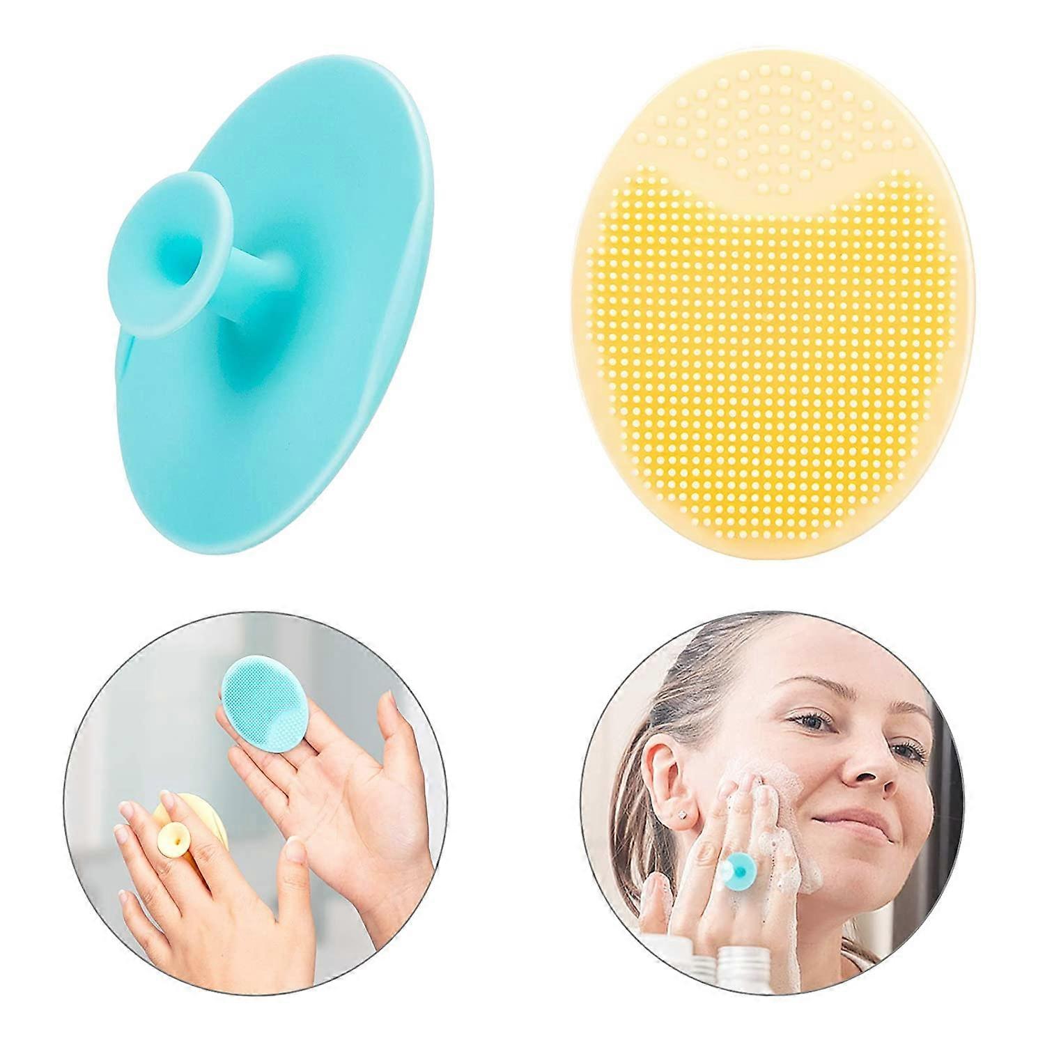 4 πακέτο Scrubber προσώπου, μαλακή σιλικόνη προσώπου καθαρισμού βούρτσα προσώπου απολεπιστικό προσώπου Blackhead ακμή πόρων μαξιλάρι λίκνο καπάκι βούρτσα πλύσης προσώπου για βαθύ καθαρισμό δέρμα Ca
