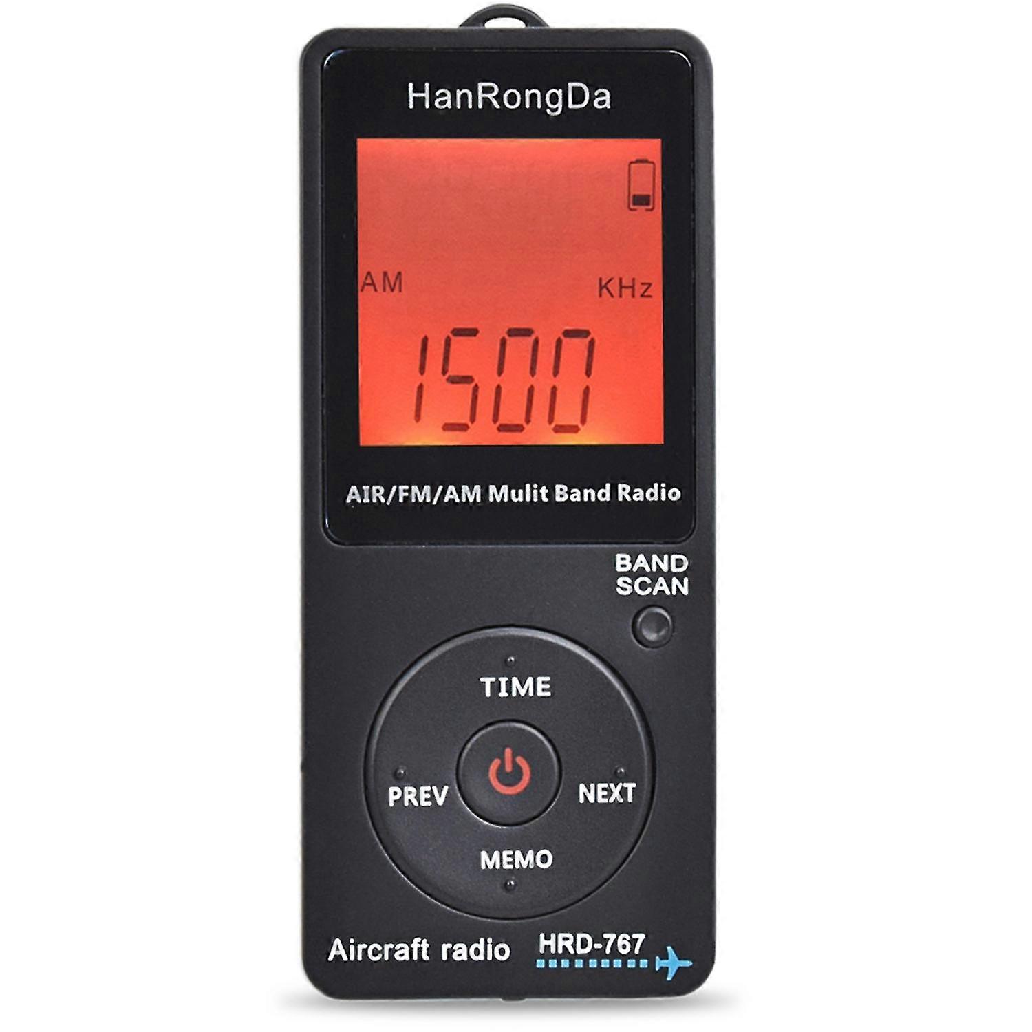 Radio Aircraft Band Receiver Fm/am/air Radio World Band With Lcd Display Lock Button Pocket Radio