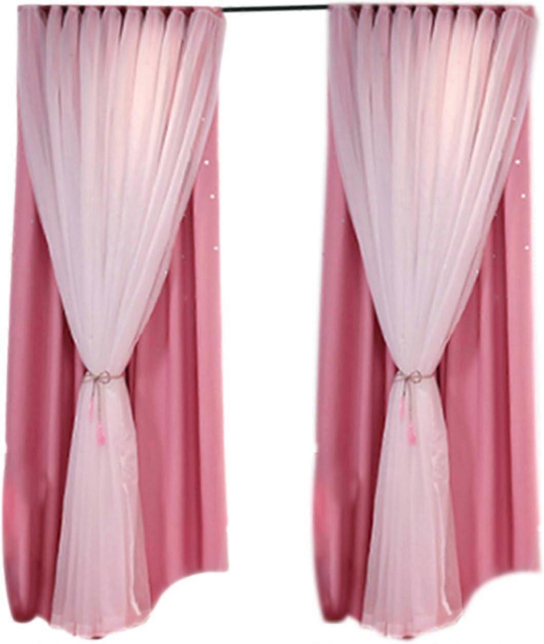 遮光カーテン、グロメット付き1x2mトゥインクルスターズ遮光カーテン、寝室のリビングルーム用の2層暗くなる窓カーテンパネル