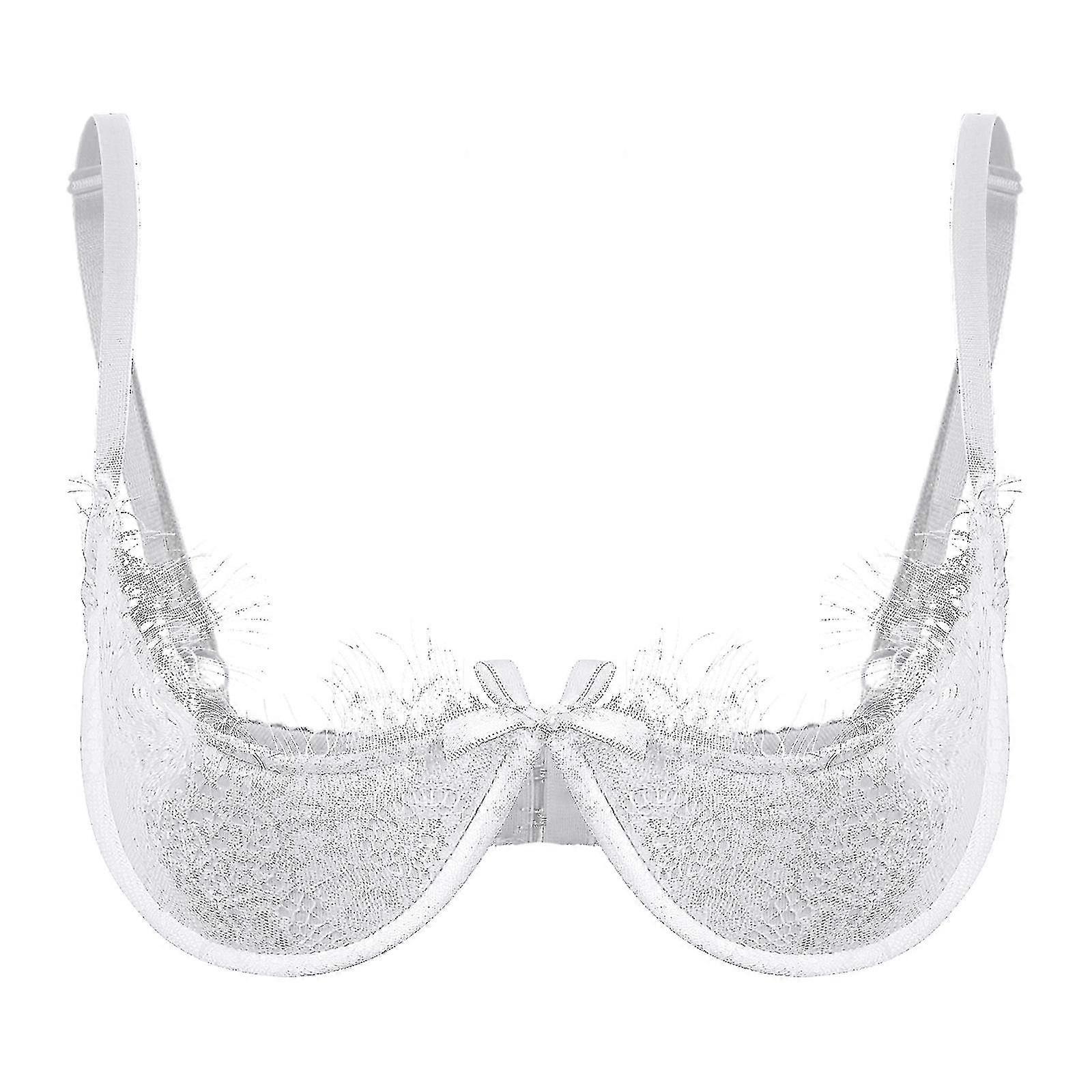 Kadınlar Seksi Açık Meme Dantel Yarım Bardakları Sütyen Sutyen Push Up Yastıklı Balenli Ayarlanabilir Askı Bowknot İç Çamaşırı