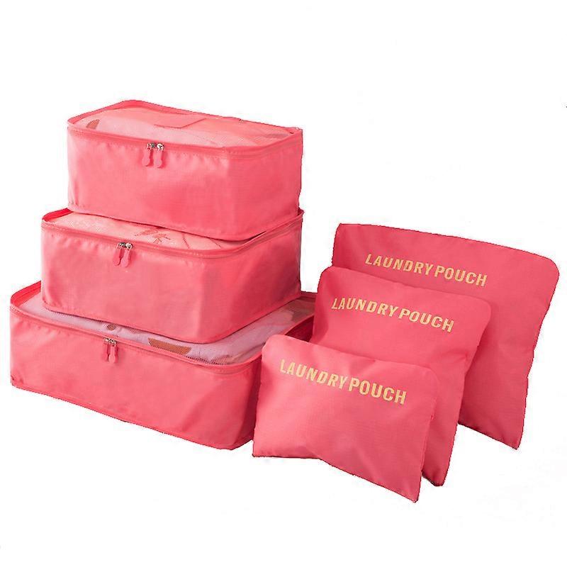 6 pieces Set Travel Organizer Storage Bags Suitcase Packing Set Storage Cases Portable Luggage Organizer Clothe Shoe TidyPouch