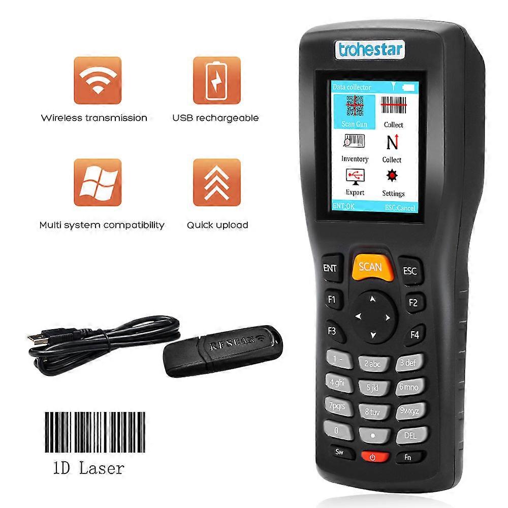 Trohestar  Data Collector PDA Barcode Scanner 1D Bar Code Reader Wireless Handheld Inventory Counter  Bar Code Scanners