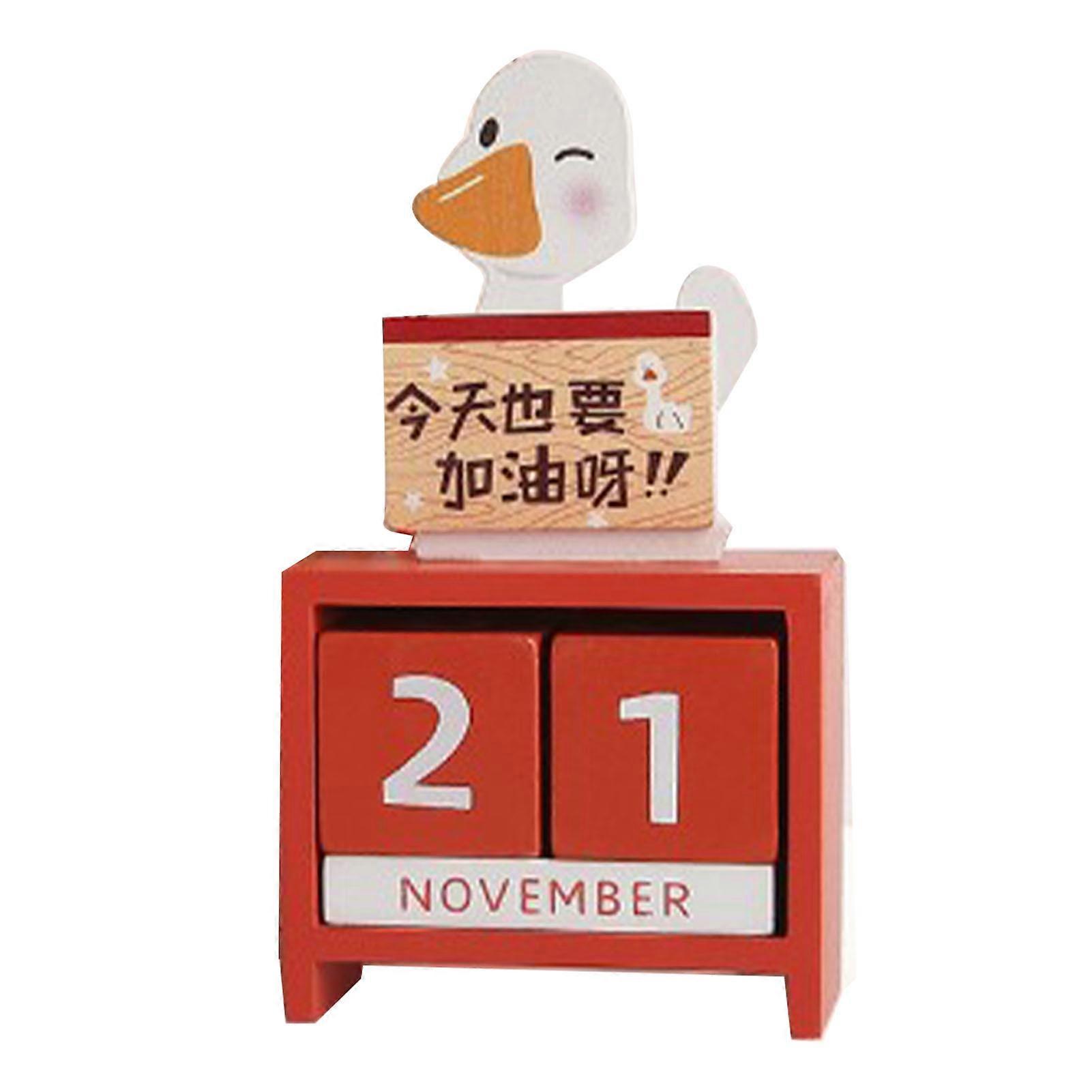 Type 4 Wooden Perpetual Calendar Countdown Month Date Block Cubes Desktop Decoration