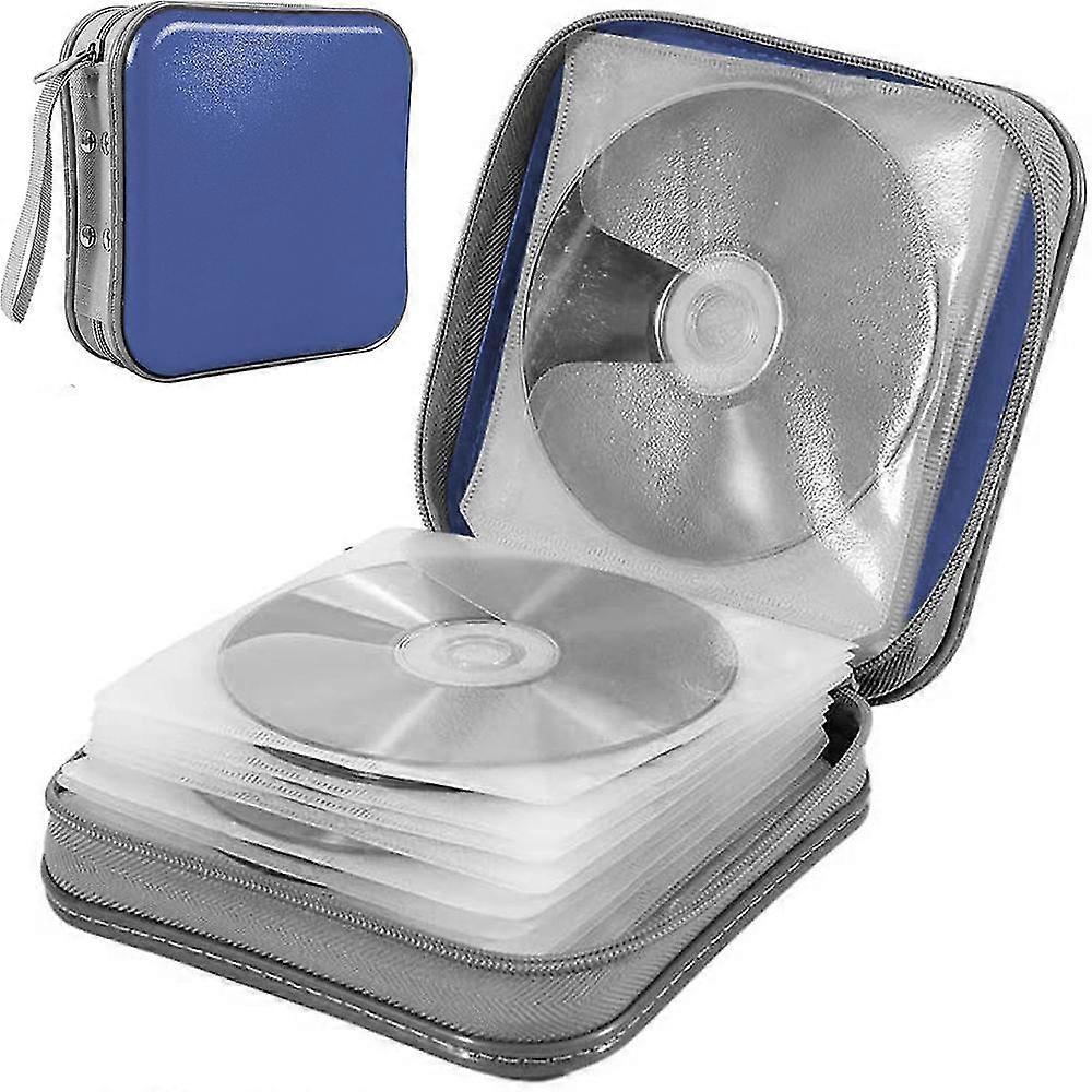 40 Capacity Cd Case, Hard Plastic Dvd Case Portable Zipper Cd Case