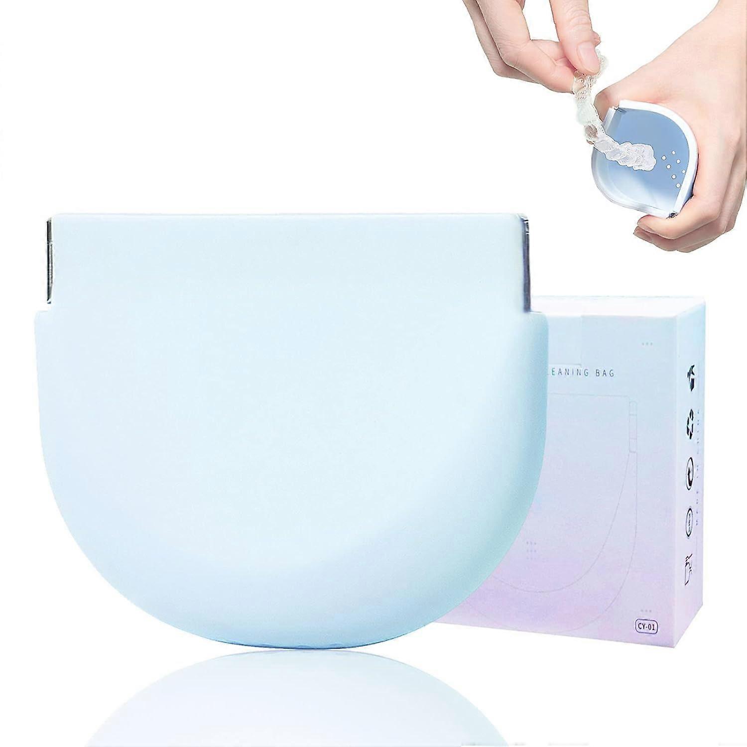 Silicone Retainer Case Soft Upgraded Cute Aligner Case Slim Partial Denture Case Container Holder Night Guard Braces Case with Lanyard,100% New