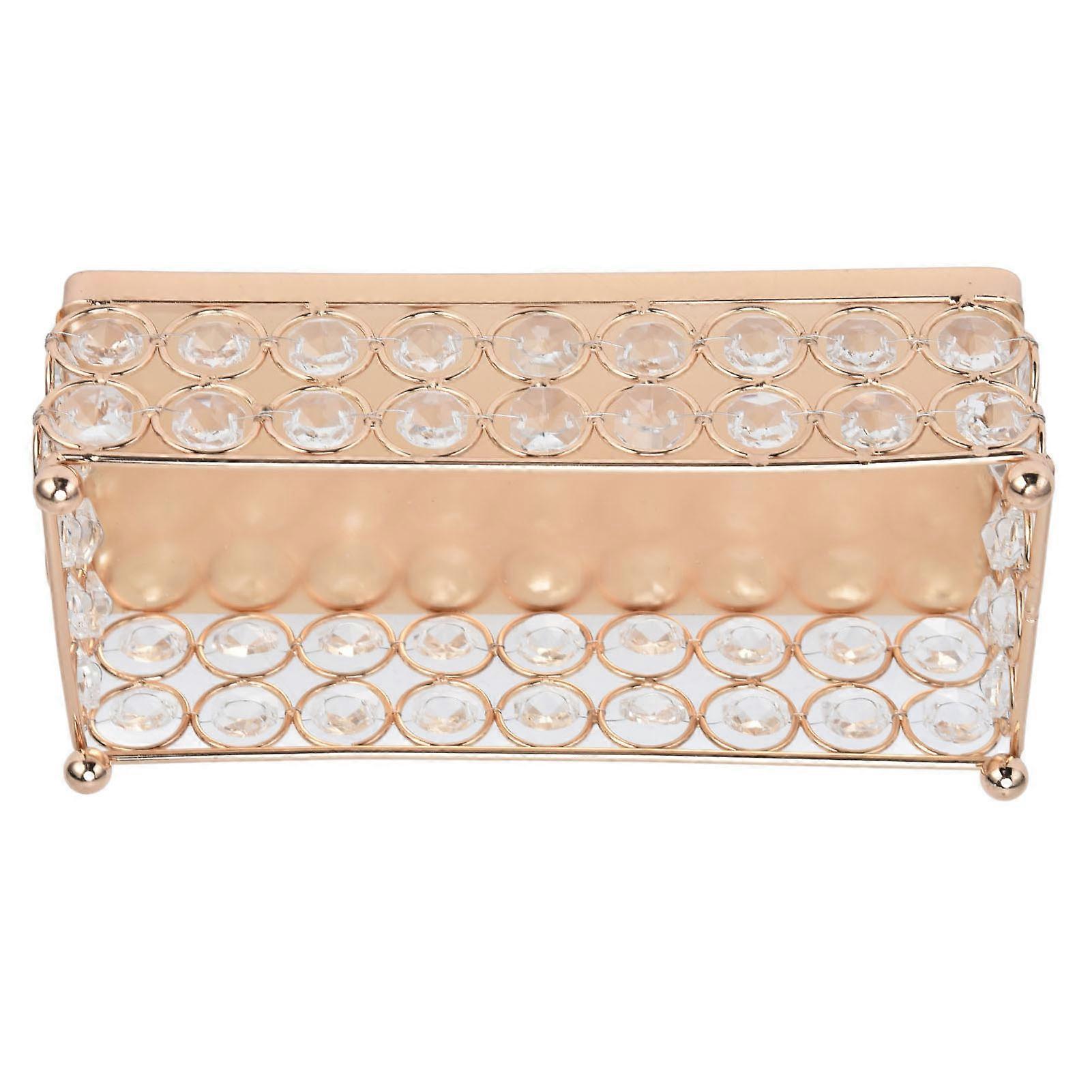 Kage Display Stand Golden Finish Rektangulær letvægts Udsøgte snacks Desserter Krystalbakkeholder