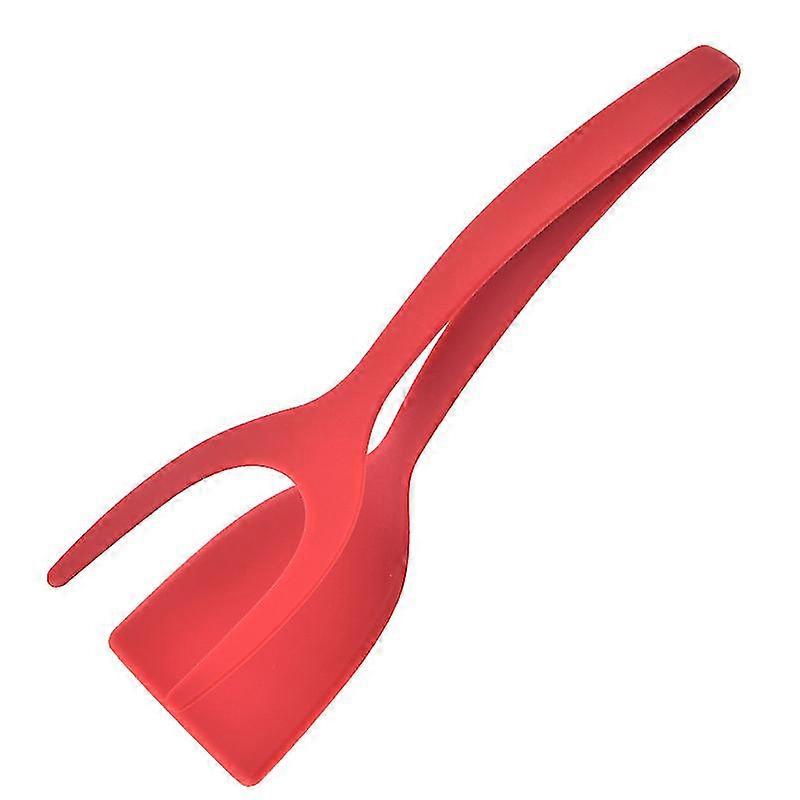 1pieces Non-stick Spatula, 2 In 1 Kitchen Tongs And Spatula With Non-stick Coating, Non-stick Turners Grilled Sandwiches(red) Betterlifefg
