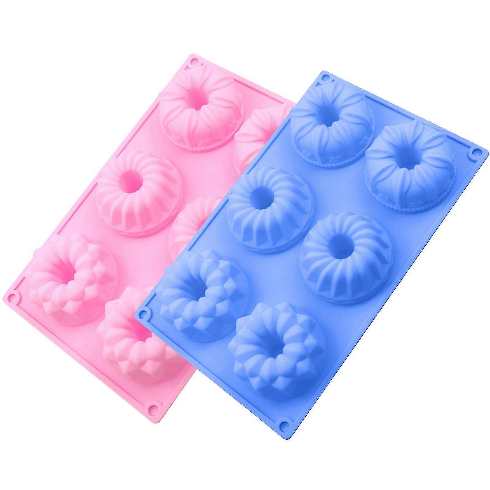 2pcs Cake Moulds Flexible Temperature Resistant With Non Stick Coating Reusable YGWL