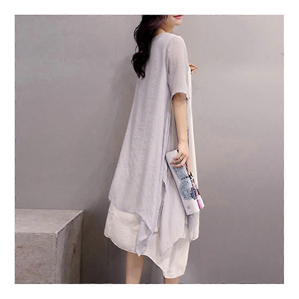 Plus Size Vintage Weste Langes Kleid 2pcs Anzug