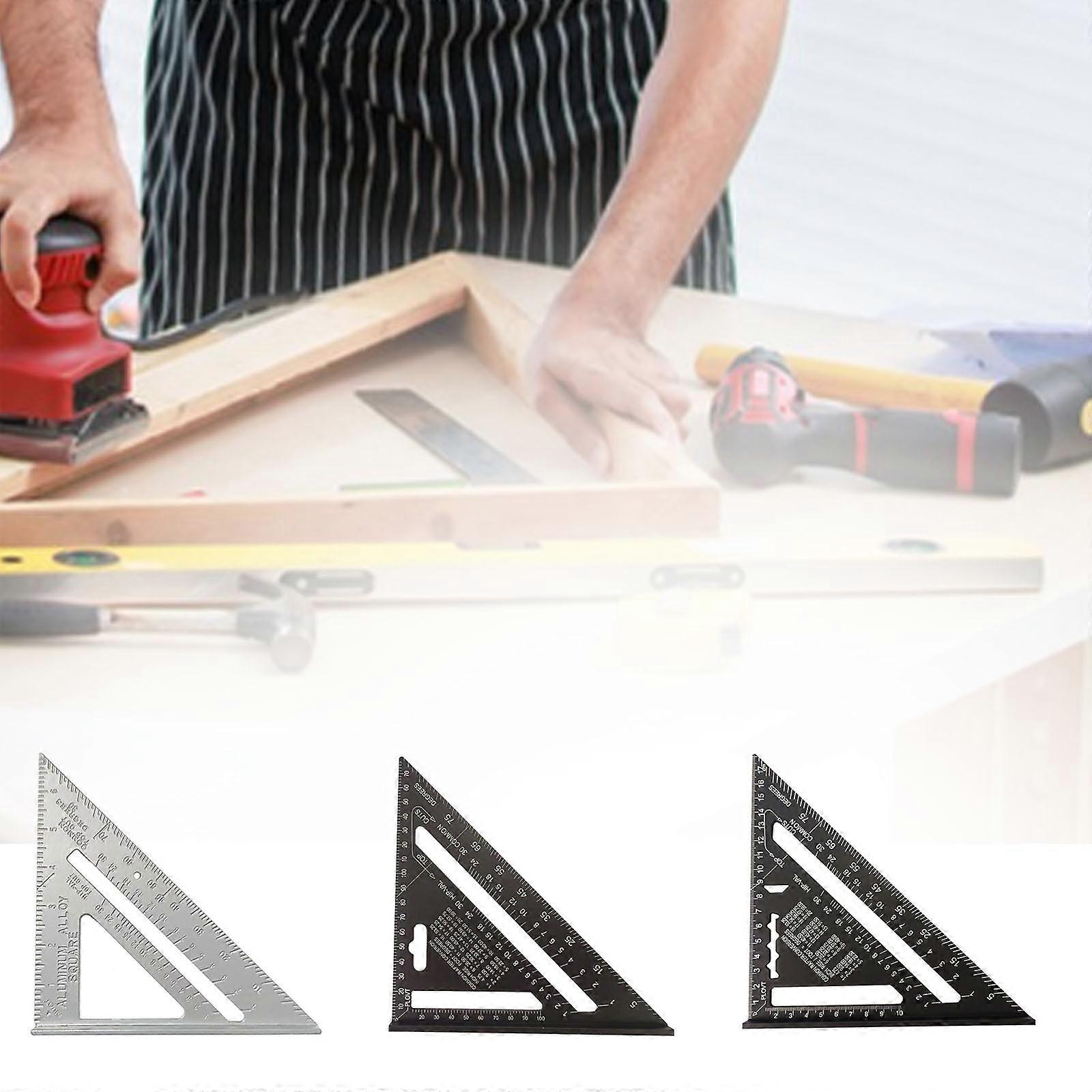 7 Inch Metric/Imperial Aluminum Square Tool Triangle Ruler Angle Protractor High Precision