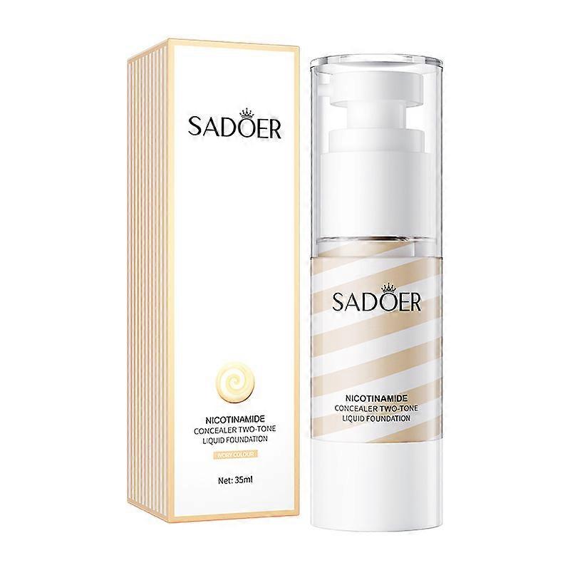 Nicotinamide Face Foundation, Full Coverage Foundation Soft Matte Foundation, Smooth Long Lasting 24HR Waterproof Foundation for Dry Skin