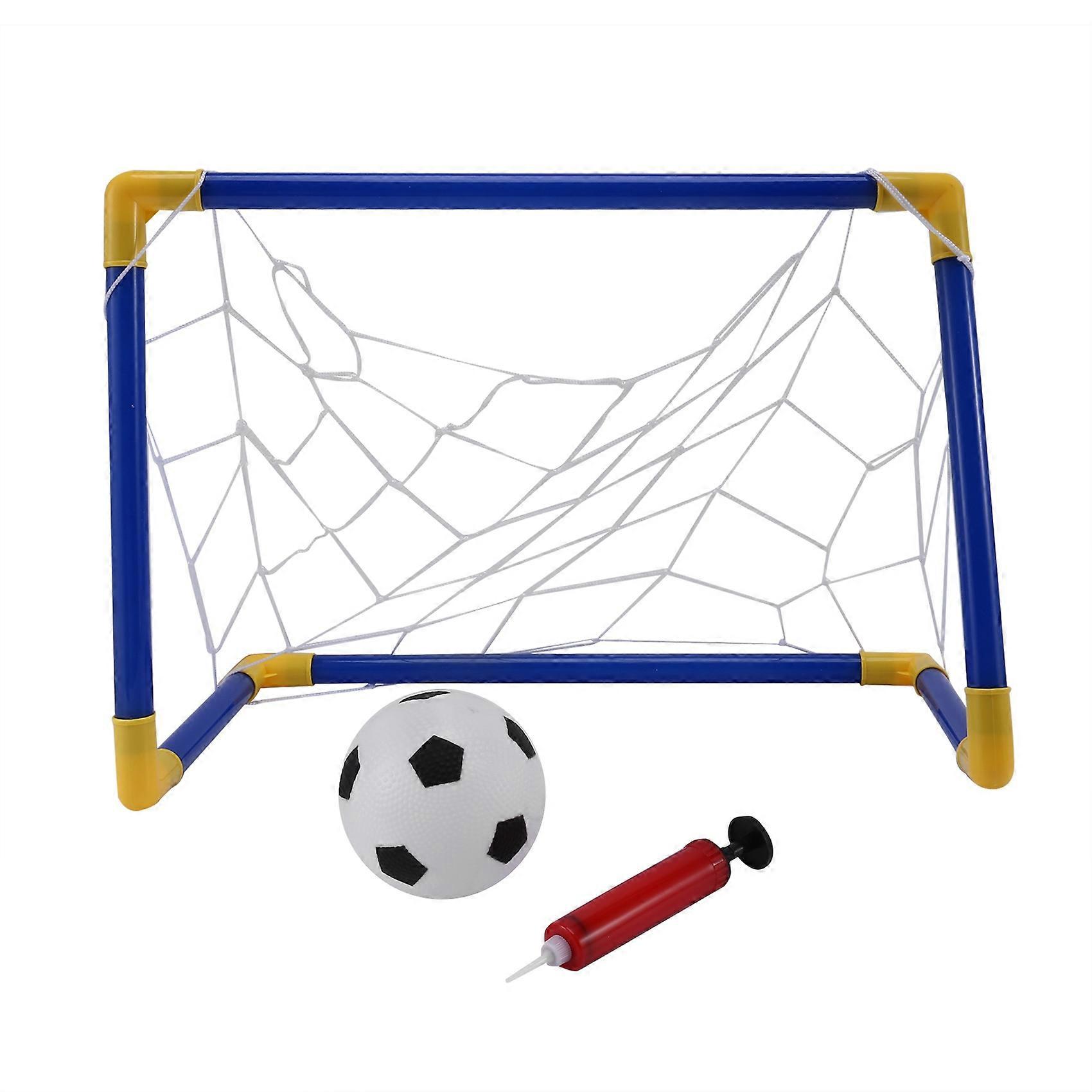 Folding Mini Football Soccer Goal Post Net Set with Pump Kids Indoor Outdoor Games Toys Child Birth