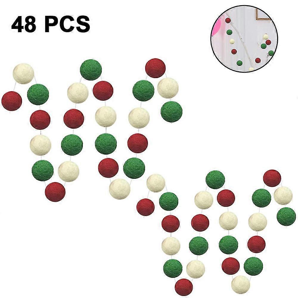 2 Sets Halloween Felt Ball Garland Wool Felt Balls