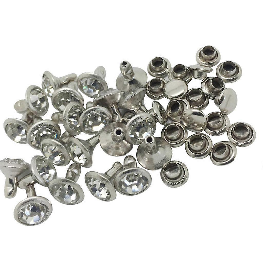 20 Sets Rhinestone Round Rivets  Studs 8mm