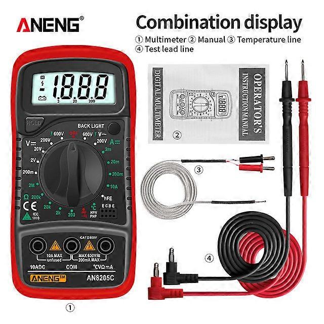 ANENG AN8205C Digital Multimeter AC/DC Ammeter Volt Ohm Tester Meter Multimetro With Thermocouple LCD Backlight Portable