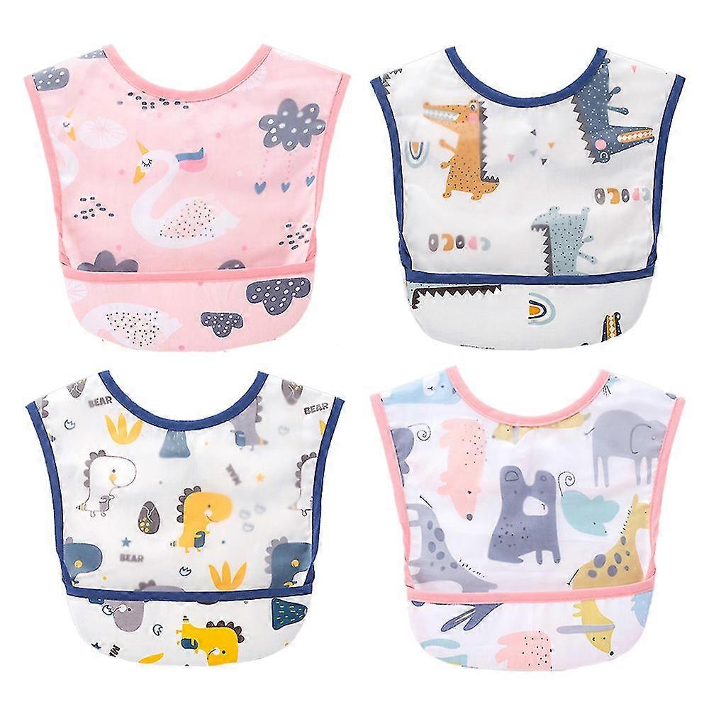 4Pcs Baby Bibs Waterproof Todder Bib