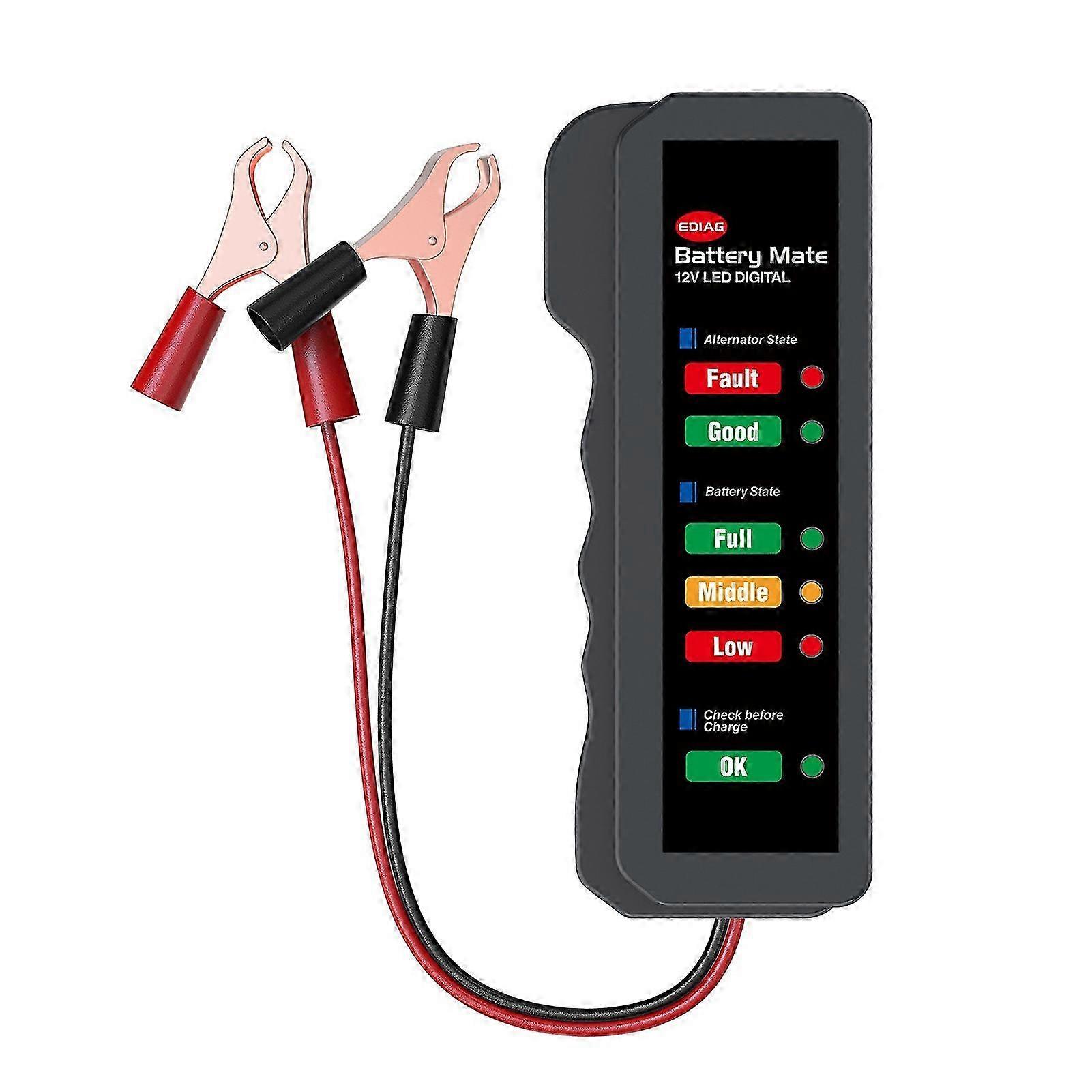 LED Lights Display12 V Vehicle Motorcycle Battery Tester Auto Car Battery Test Reverse Protects  Function