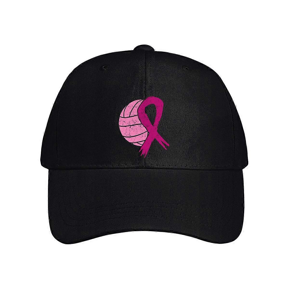 Pink Ribbon Volleyball Baseball Cap