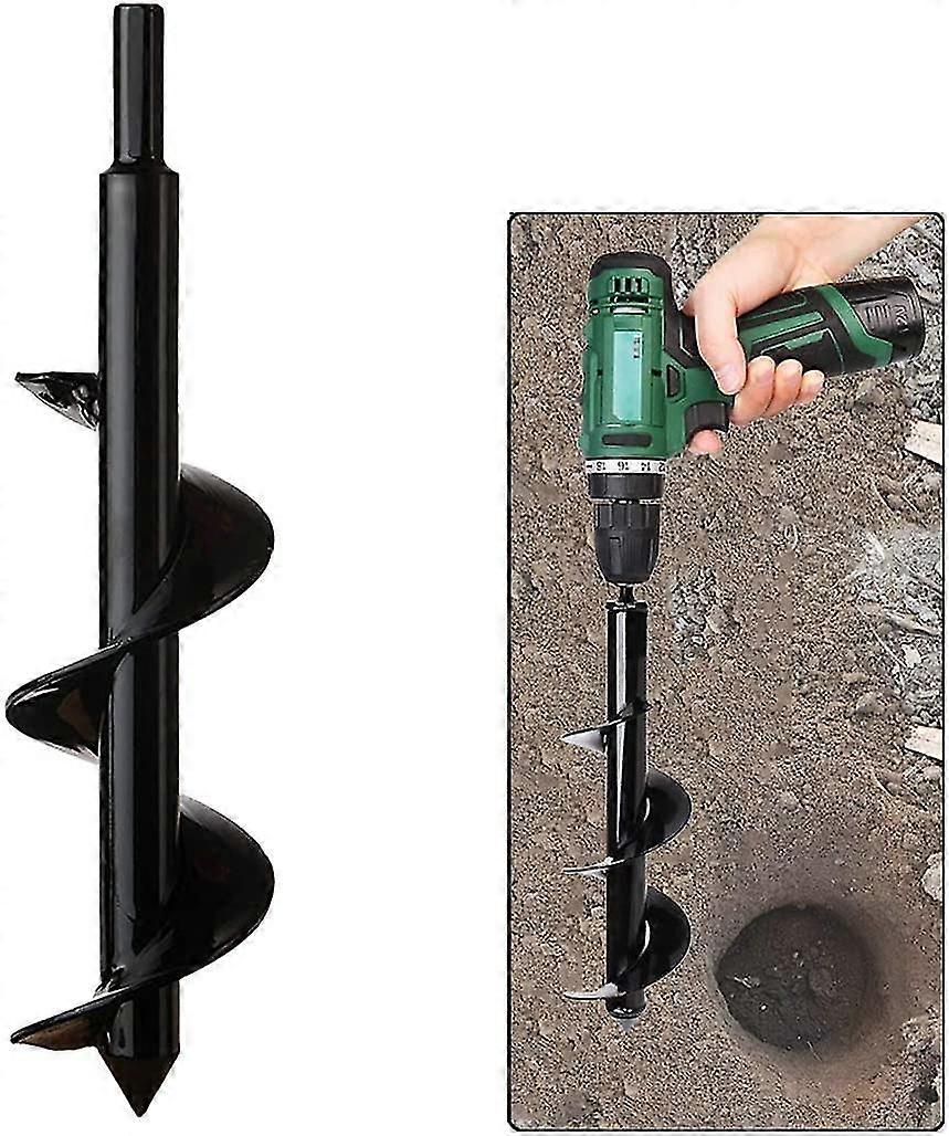 Hex Shank Stainless Steel, Thermal Auger, Dig Holes Cultivate Deeply, Practical Planting Tool For Flower Planting Trees Shrubs (dia: 8cm L: 30cm)