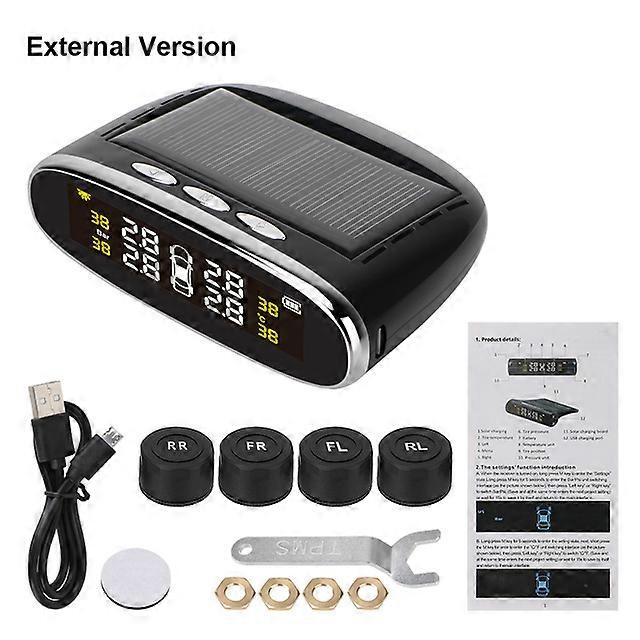 SolarCar Vehicle Sensors Tire Pressure s Monitoring System Tyre Tester Diagnostic Tools Alarm Kit Digital Automotive Accessories