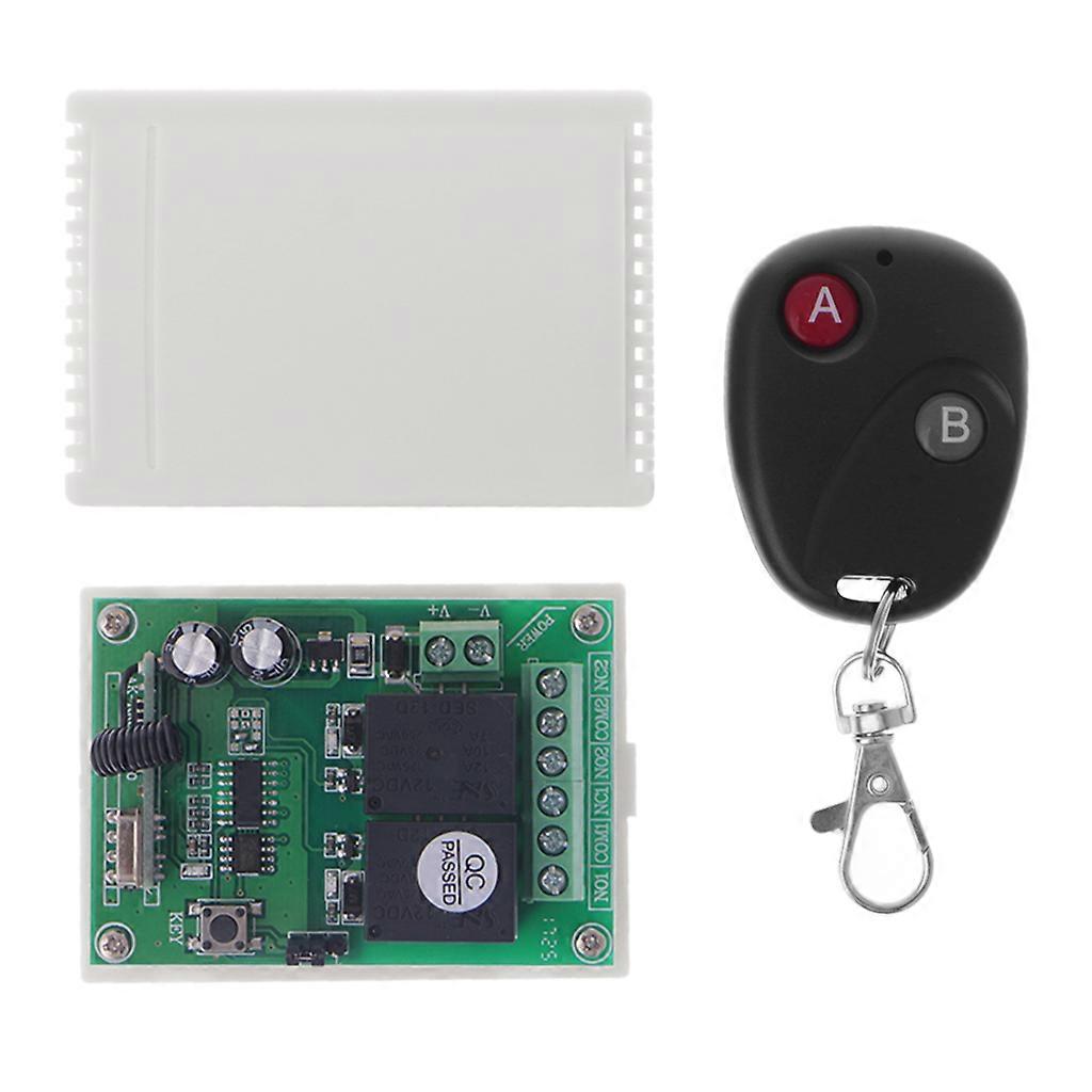 DC12V 2CH RF Wireless Remote Control Switch 2-Button Transmitter + Receiver 433MHz