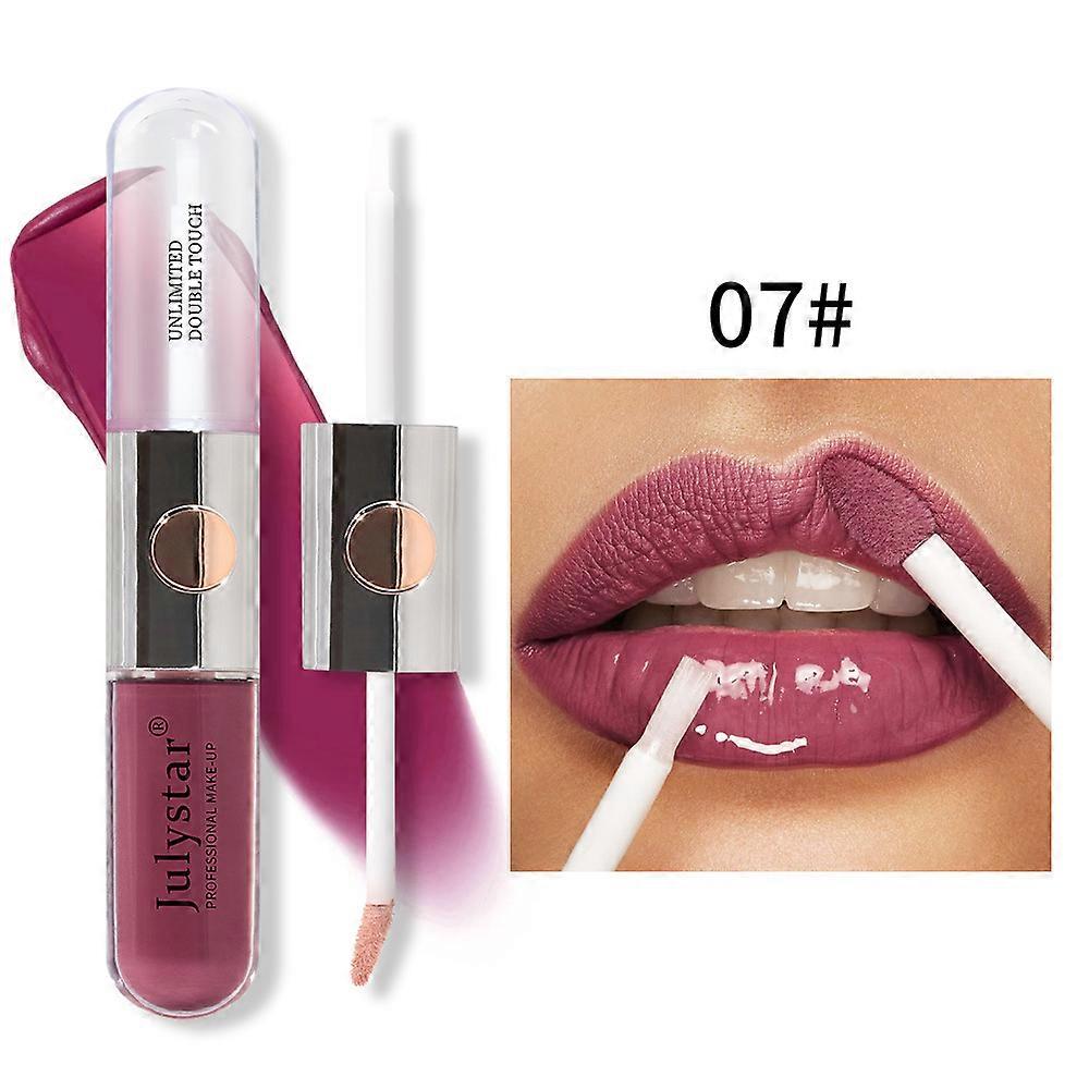 Beauty makeup easy-to-color double-ended mirror lip glaze that does not fade and does not stick to glass water waterproof lip gloss