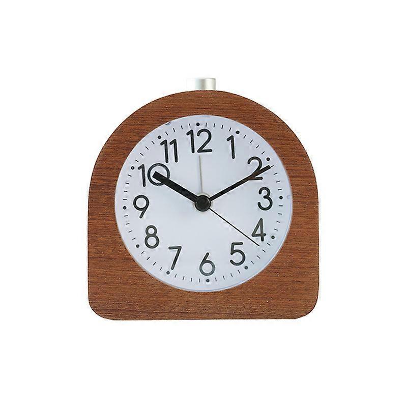 Wooden Travel Alarm Clock Lighted Alarm Clock Analog Silent No Tick Needle Clock Rising Sound Alarm