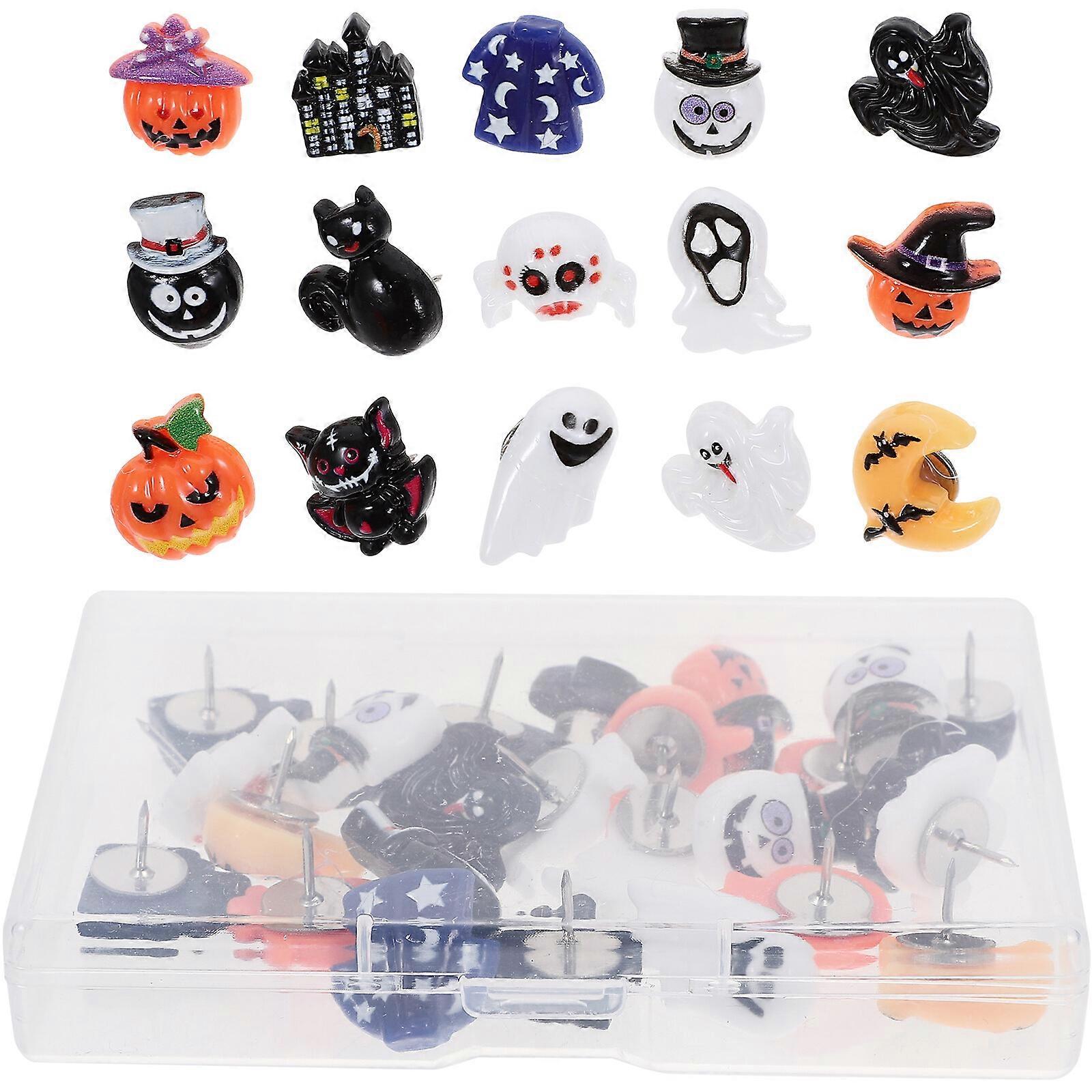 1 Box Decorative Thumbtacks Halloween Pushpins Multi-function Thumbtacks Creative Thumbtack