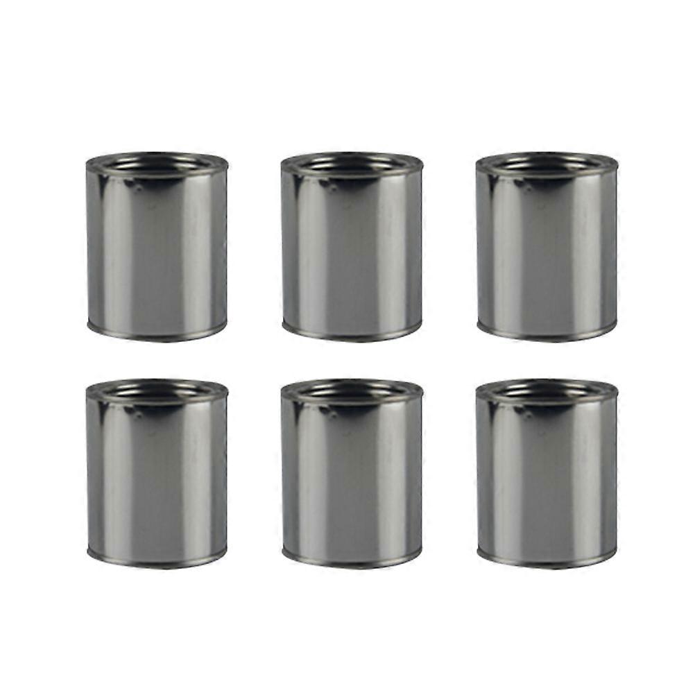 6pcs Iron Round Paint Cans Practical Paint Storage Can Durable Ink Container (0.3L)