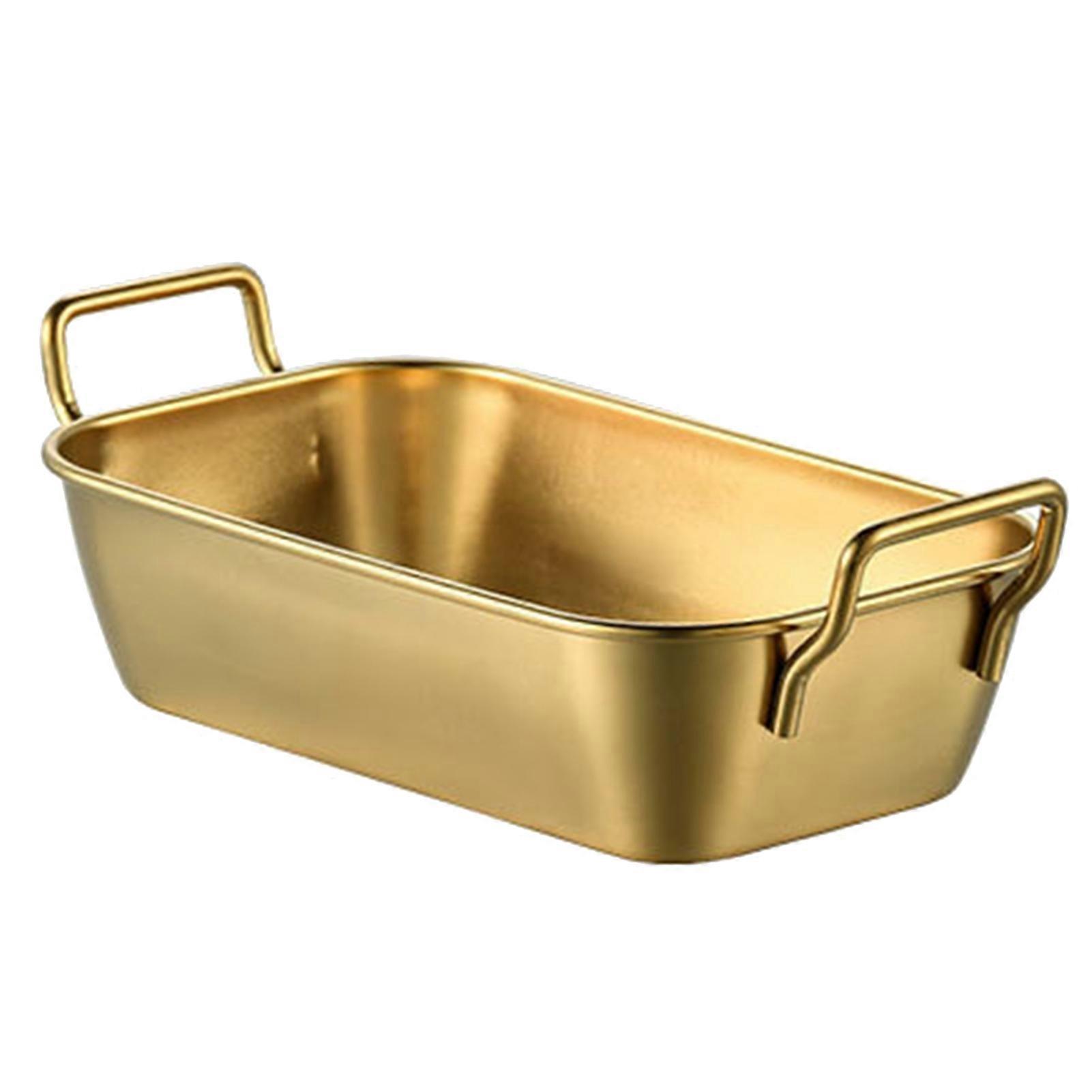 Dessert Plate Rustproof Stackable Multipurpose Easy to Clean Smooth Edges Packing Eco-Friendly Binaural Fruit Salver for Kitchen