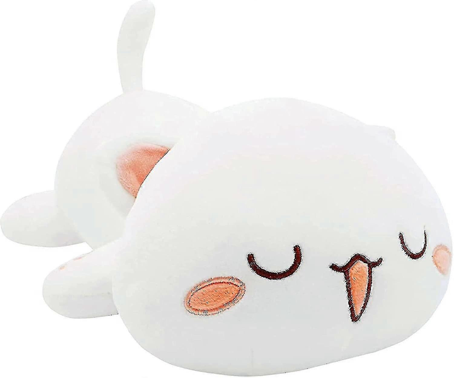 Cute Kitten Plush Toy Stuffed Animal Pet Kitten Soft Anime Cat Plush Pillow For Kids (white, 14 Inches)