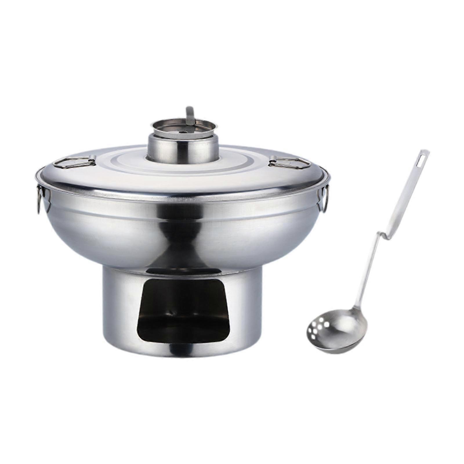 Mini Shabu Hot Pot pyöreä retkeilykeitin ravintolan kotitalouksien retkeilyyn argent