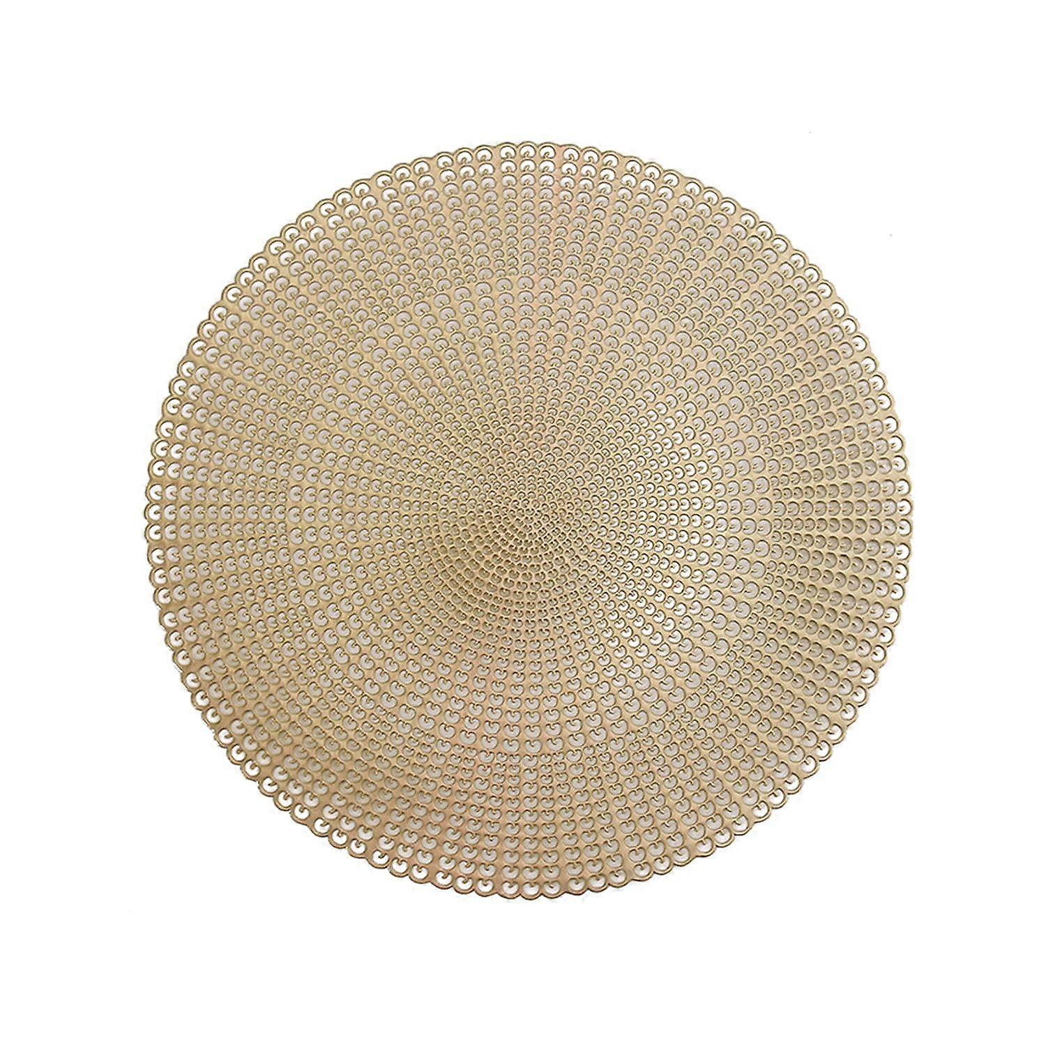 PVC Placemats Heat Resistant Hollow Out Table Mats Anti-Scalding Wear-Resistant Coasters Round Heat