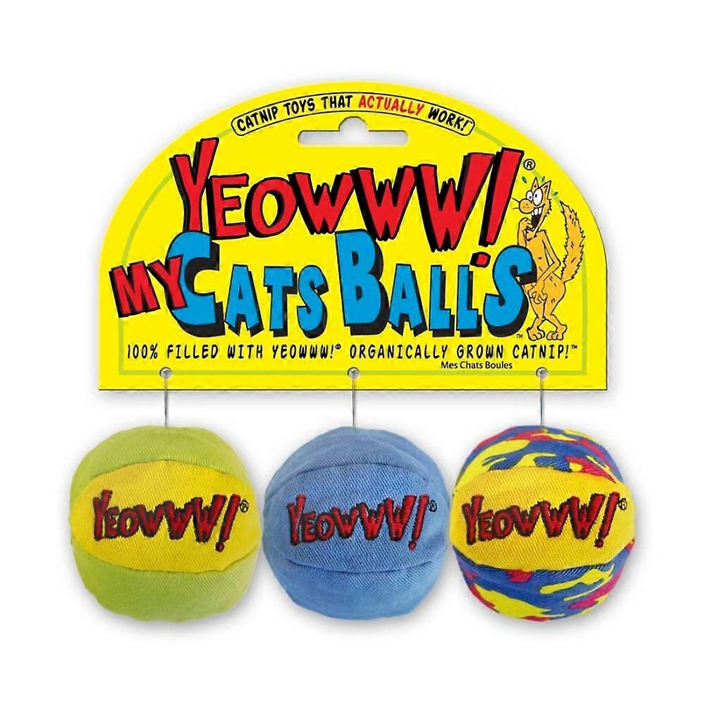 哟哟!猫薄荷 Yeowww!My Cats Ball 猫薄荷玩具,每个 1 个/2 英寸,多色