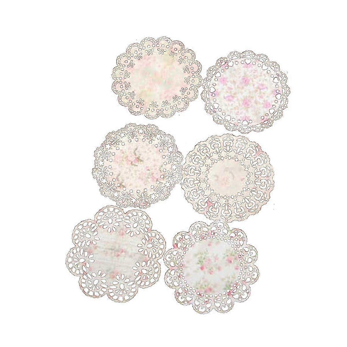 120 Pcs Lace Paper Decoupage Tissue Paper Round Lace Paper Lace Table Doilies For Aesthetic Journal