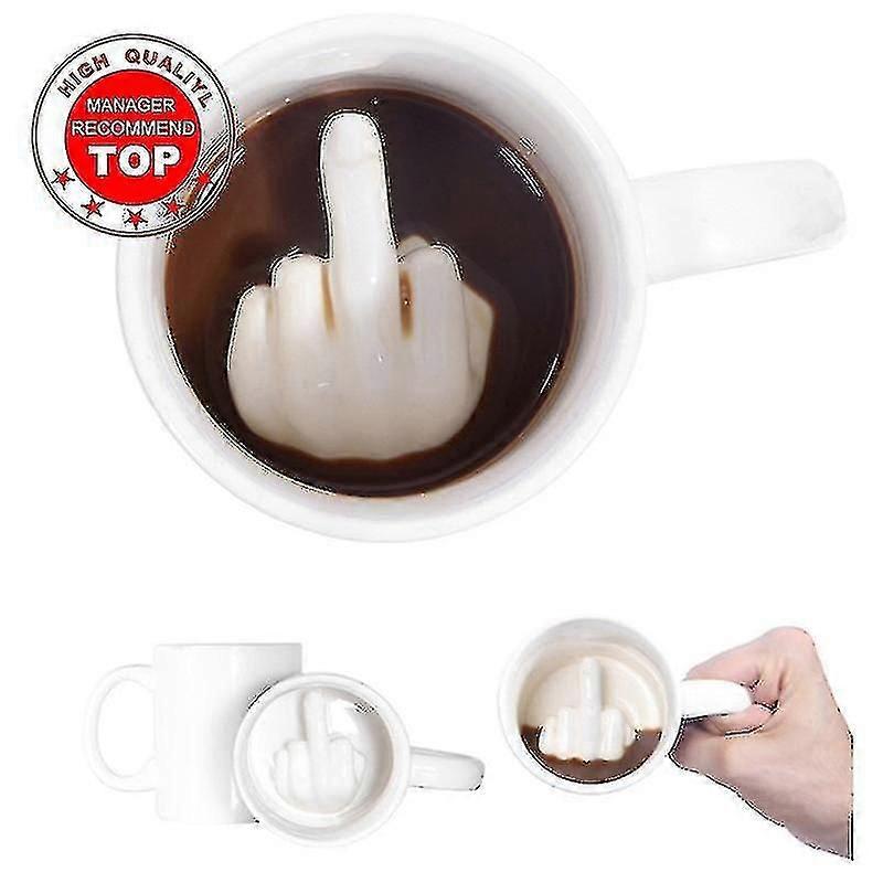 Creative Design White Finger Mug 300ml Capacity
