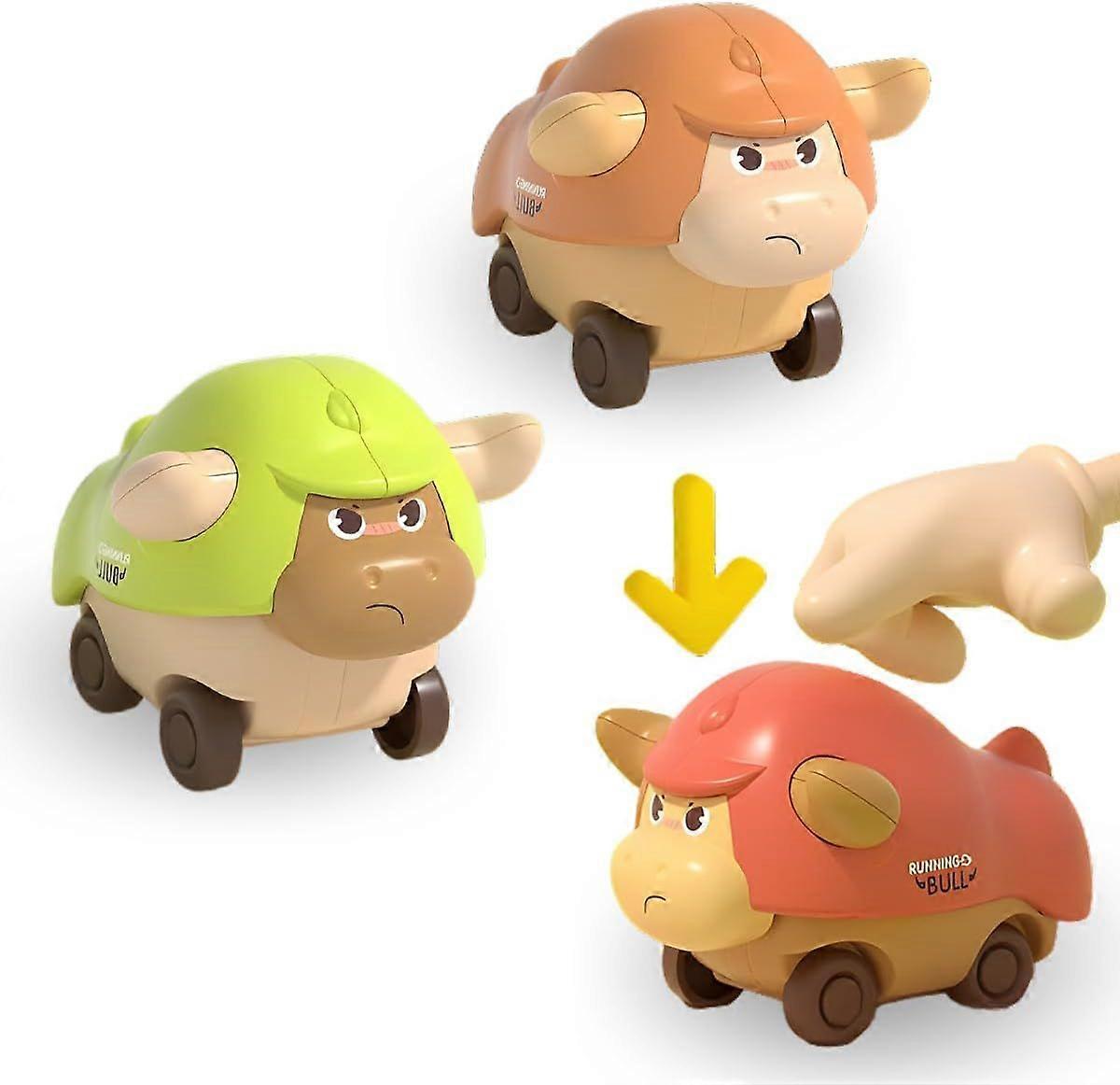 SBSG Press and Go Car Toys for 1 2 3 Year Old, Friction Animal Racing Cars for 6-9-12-18 Months, Educational Push Go Toys for Toddlers 1-3, Boy First 