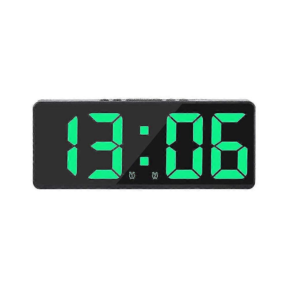 Electric Digital Led Alarm Clock Mains Battery Mirror Temperature Display New