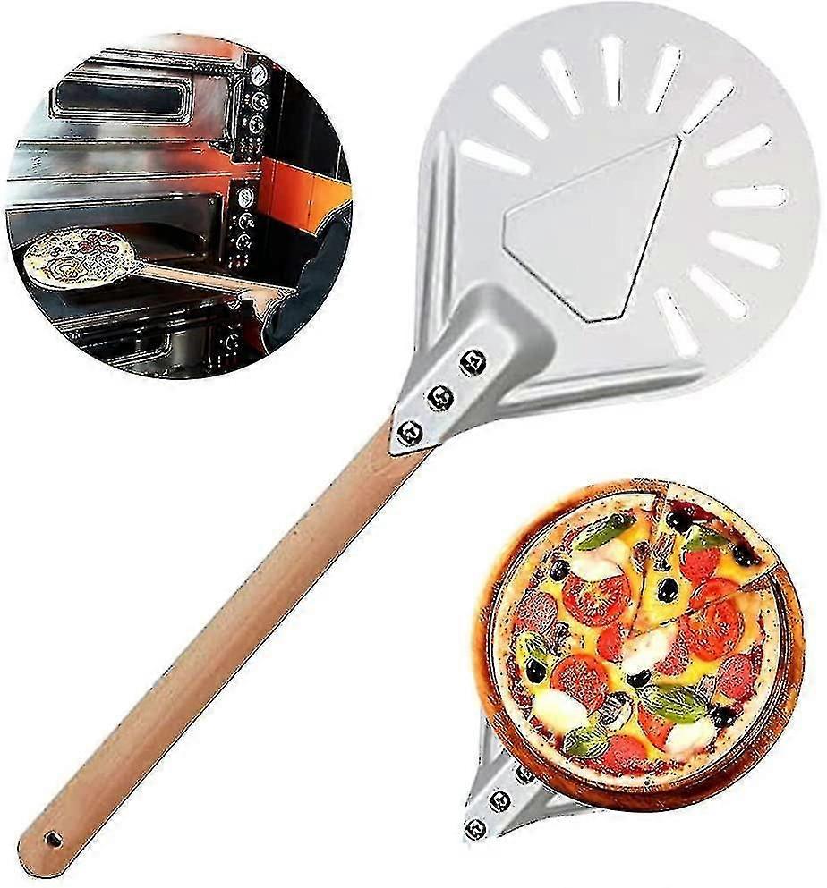 7" Pizza Turning Peel Pizza Shovel Paddle Pizza Server Cake Spatula Wooden Handle